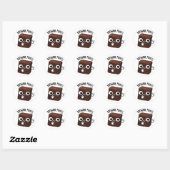 Sticker Rond Points de brownie Blague de snack drôle (Feuille)