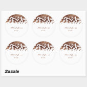 Sticker Rond Points de confettis blancs et bronze Glamour Shimm (Feuille)