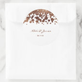Sticker Rond Points de confettis blancs et bronze Glamour Shimm (Sac)