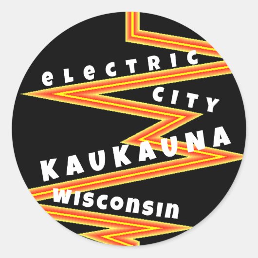 Sticker Rond Points de papeterie Kaukauna Wisconsin Electric Ci (Devant)