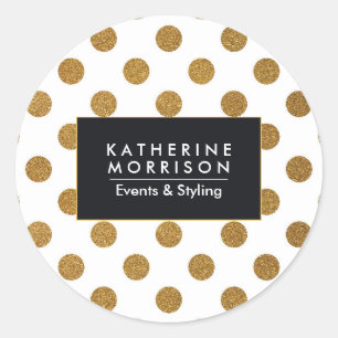 Sticker Rond Points de Parties scintillant d'or