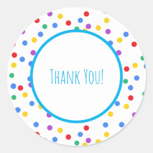 Sticker Rond Points de polka Confetti Enfants Anniversaire Merc