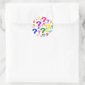 Sticker Rond Points d'interrogation arc-en-ciel (Sac)