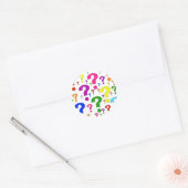 Sticker Rond Points d'interrogation arc-en-ciel (Enveloppe)