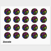 Sticker Rond Points d'interrogation arc-en-ciel (Feuille)