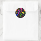 Sticker Rond Points d'interrogation arc-en-ciel (Sac)