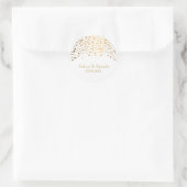 Sticker Rond Points d'or en blanc | Personnaliser (Sac)