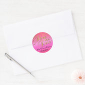 Sticker Rond Points d'or et rose | Personnaliser | MARIAGE (Enveloppe)