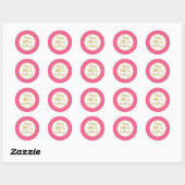 Sticker Rond Points d'or rose blanc 18e anniversaire (Feuille)