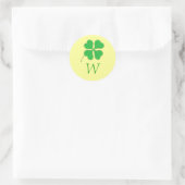 Sticker Rond Points d'or Shamrocks verts Monogrammes Phoques Ma (Sac)