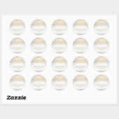 Sticker Rond Points d'or sur satin blanc | Personnaliser (Feuille)