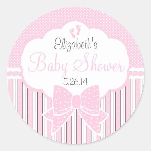 Sticker Rond Points et Baby showers roses (Devant)