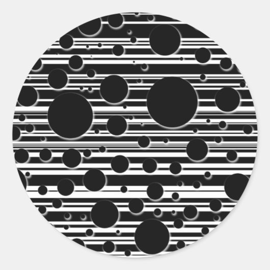 Sticker Rond Points et rayures noirs et blancs (Devant)