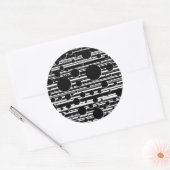 Sticker Rond Points et rayures noirs et blancs (Enveloppe)