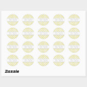 Sticker Rond Points gris Jaune Baby shower Favoriser les autoco (Feuille)