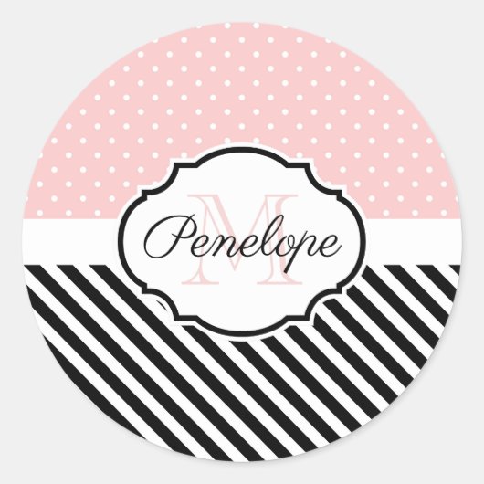 Sticker Rond Points mignons et bandes (Devant)