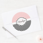 Sticker Rond Points mignons et bandes (Enveloppe)