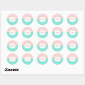 Sticker Rond Points mignons et Chevron (Feuille)