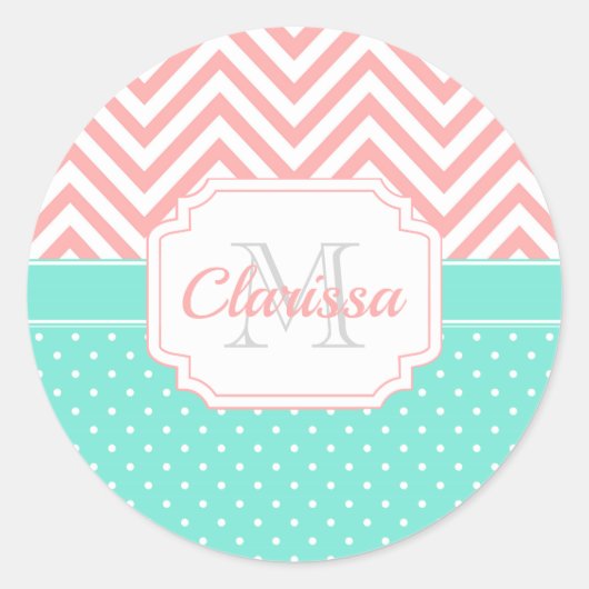 Sticker Rond Points mignons et Chevron (Devant)