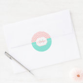 Sticker Rond Points mignons et Chevron (Enveloppe)