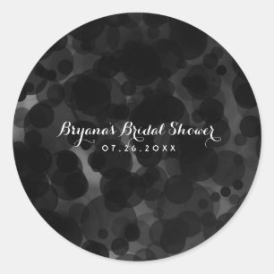 Sticker Rond Points noirs et blancs Faveur personnalisée de fêt