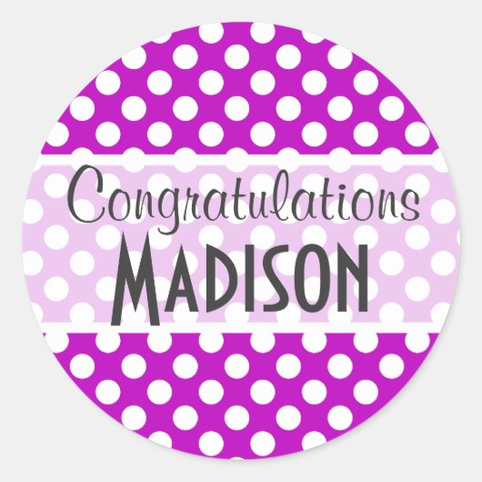 Sticker Rond Points Profonds de la Polka Magenta (Devant)