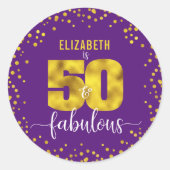 Sticker Rond Points Purple 50 et Fabuleux Parties scintillant O (Devant)