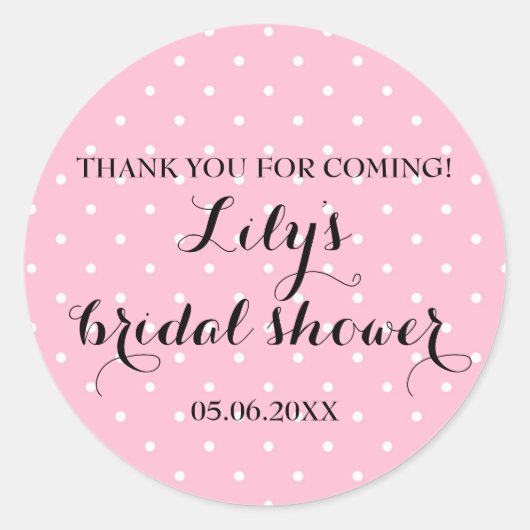 Sticker Rond Points rose et blanc de Merci doux (Devant)