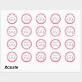 Sticker Rond Points rose et bleu monogrammes - do-it-yourself b (Feuille)