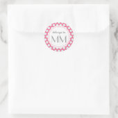 Sticker Rond Points rose et bleu monogrammes - do-it-yourself b (Sac)