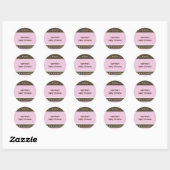 Sticker Rond Points roses et bruns (Feuille)