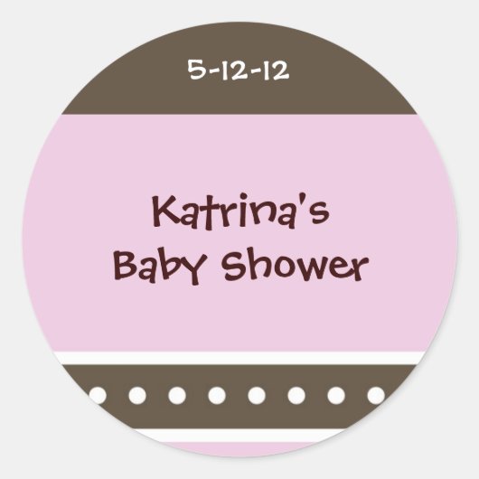 Sticker Rond Points roses et bruns (Devant)