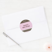 Sticker Rond Points roses et bruns (Enveloppe)