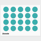 Sticker Rond Points roses profonds sur Aqua Blue (Feuille)