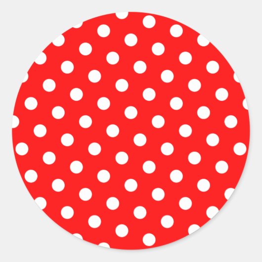 Sticker Rond Points rouges et blancs (Devant)