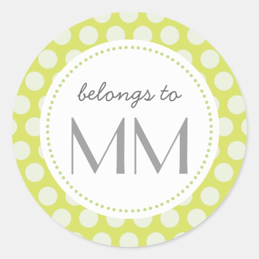 Sticker Rond Points verts monogrammes - do-it-yourself balises (Devant)