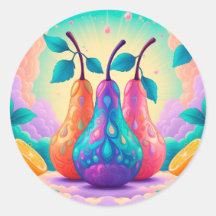 Poire colorée