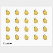 Sticker Rond poire dorée réaliste (Feuille)