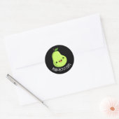 Sticker Rond Poire parfaitement mignonne Fruit Pear Pun Dark BG (Enveloppe)