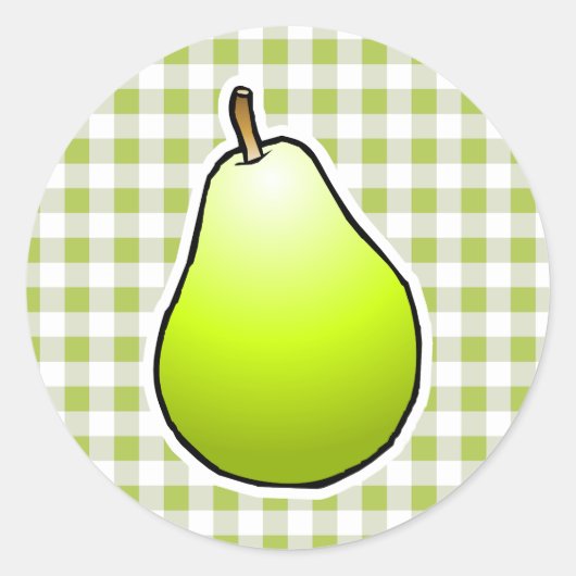 Sticker Rond Poire verte douce (Devant)