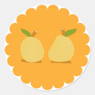 Sticker Rond Poires florales