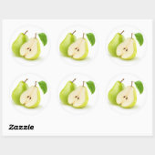 Sticker Rond Poires vert jaune (Feuille)
