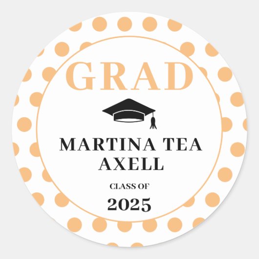 Sticker Rond Pois Bienvenue Graduation (Devant)