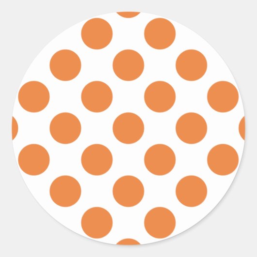 Sticker Rond Pois blanc et orange (Devant)
