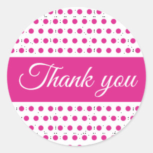 Sticker Rond Pois blancs roses minimes