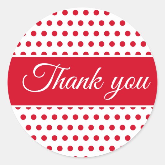 Sticker Rond Pois blancs rouges minimes (Devant)