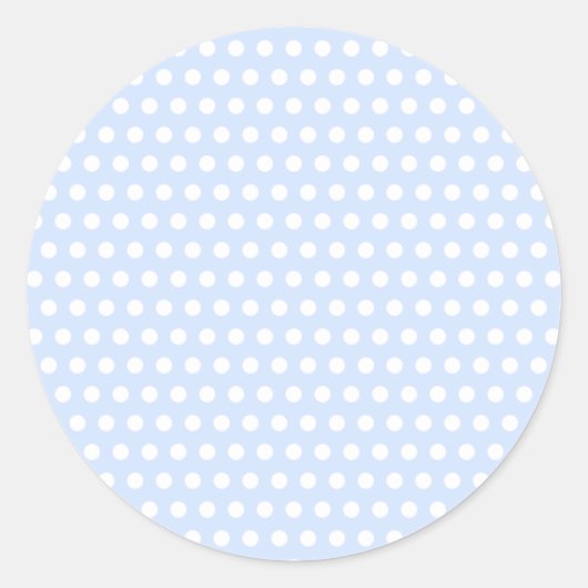 Sticker Rond Pois blancs sur Baby Blue (Devant)