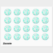 Sticker Rond Pois bleu Mint Ice Aqua (Feuille)