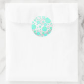 Sticker Rond Pois bleu Mint Ice Aqua (Sac)
