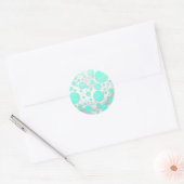 Sticker Rond Pois bleu Mint Ice Aqua (Enveloppe)